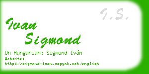 ivan sigmond business card